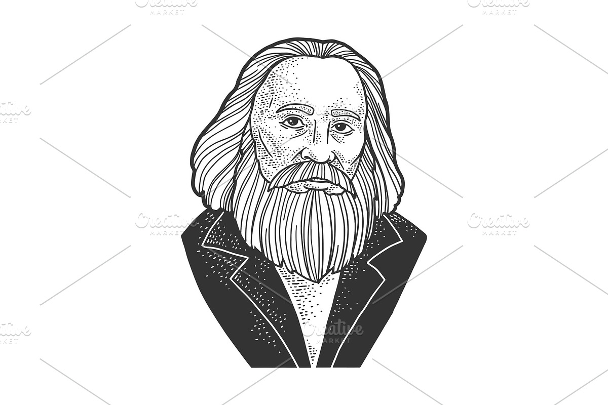 Dmitri Mendeleev sketch vector in Illustrations - product preview 8