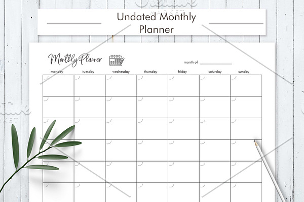 Undated Monthly Planner