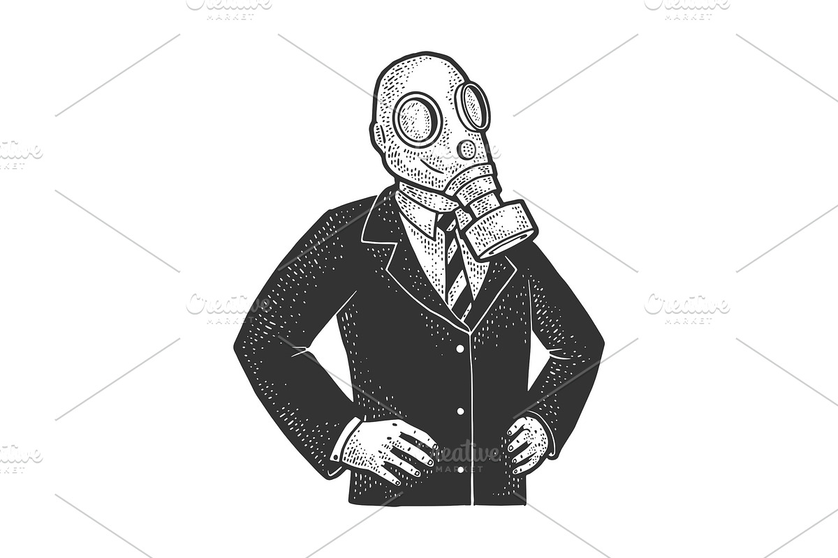 gas mask politician sketch vector in Illustrations - product preview 8