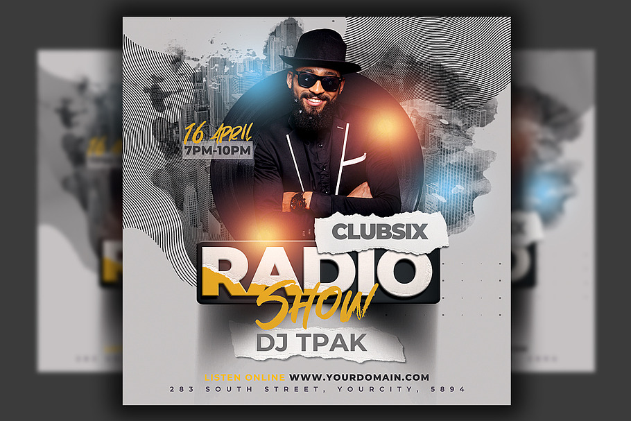 Radio Show Dj Flyer Template in Flyer Templates - product preview 8