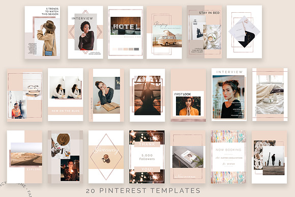 Rose Gold Social Media Bundle Canva in Instagram Templates - product preview 3