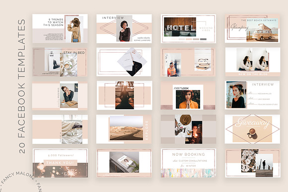 Rose Gold Social Media Bundle Canva in Instagram Templates - product preview 4