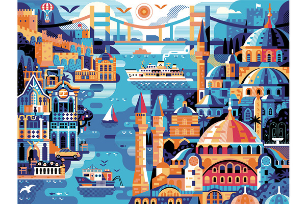 Istanbul Horizontal Travel Poster