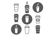 Paper coffee cup icons