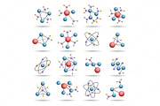 Colourful 3d molecules structures