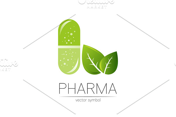Pharmacy vector symbol with green