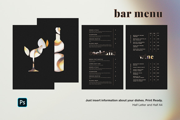 Bar Drinks Menu in Flyer Templates - product preview 1