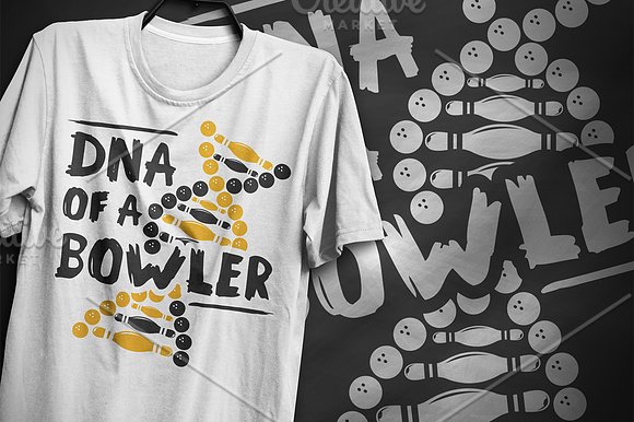 DNA of a bowler #2 - T-Shirt Design in Illustrations - product preview 1