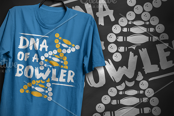 DNA of a bowler #2 - T-Shirt Design in Illustrations - product preview 5