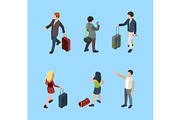 Travellers isometric. Family couples