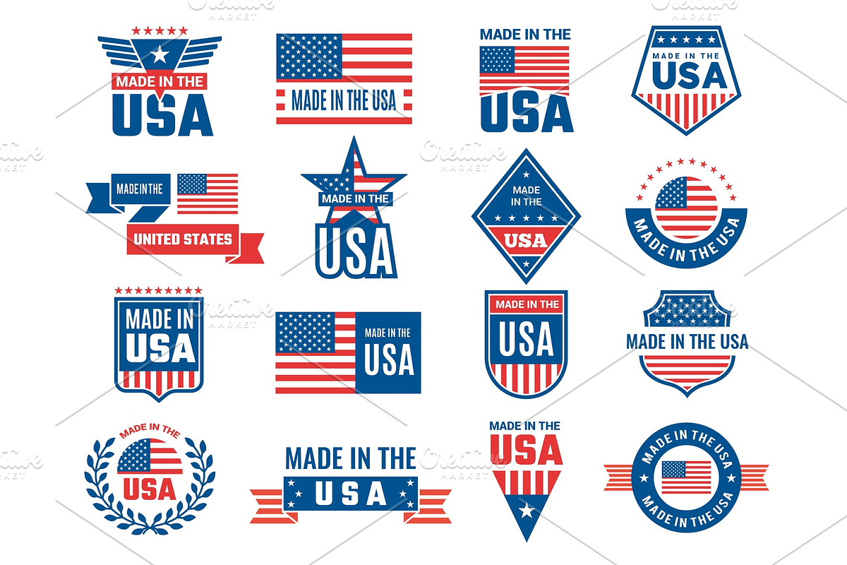 Made in usa logo. Label for patriot in Graphics - product preview 8