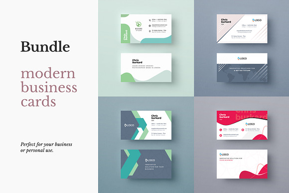 Bundle - Modern Business Cards in Business Card Templates - product preview 7