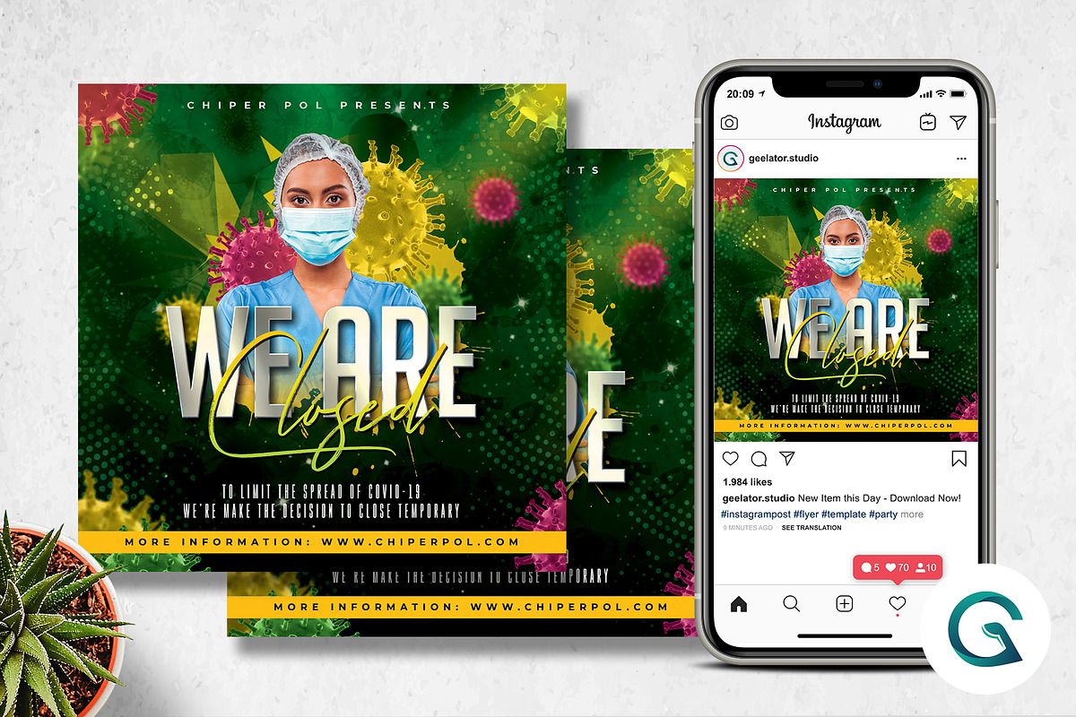 Night Club Closed  To Preventing Cor in Flyer Templates - product preview 8