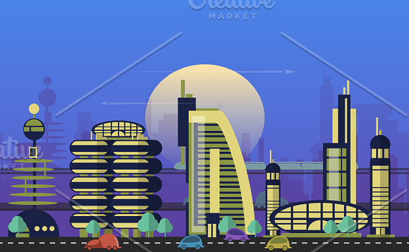 24 cities of the future in Illustrations - product preview 5