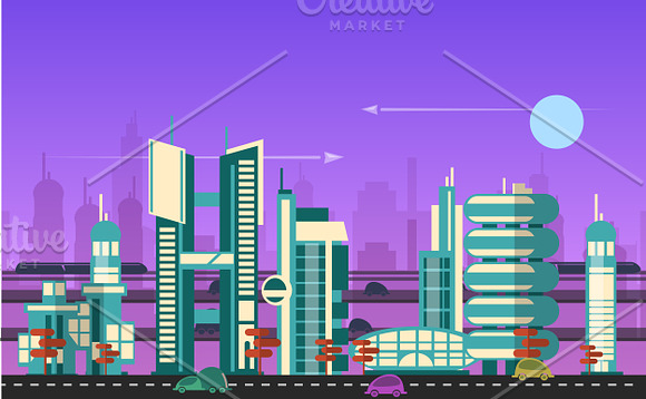 24 cities of the future in Illustrations - product preview 7