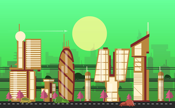 24 cities of the future in Illustrations - product preview 19