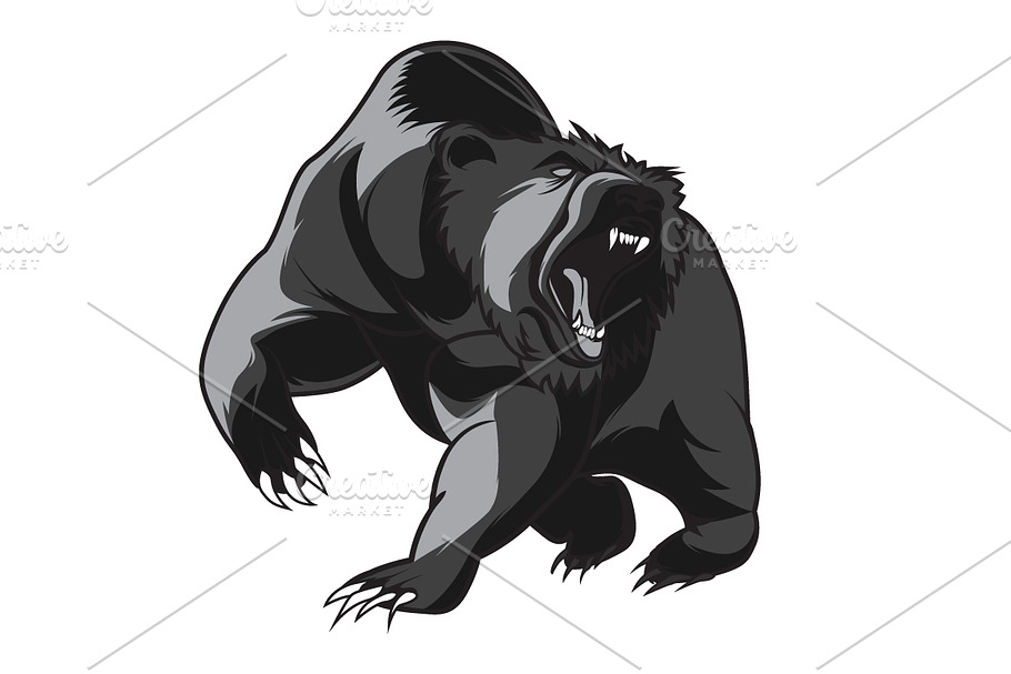 Walking bear tattoo in Illustrations - product preview 8