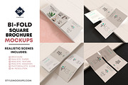 Bi-Fold Square Brochure Mockups