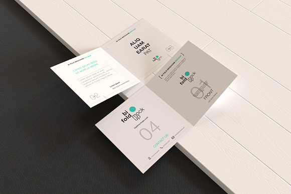 Bi-Fold Square Brochure Mockups in Print Mockups - product preview 7