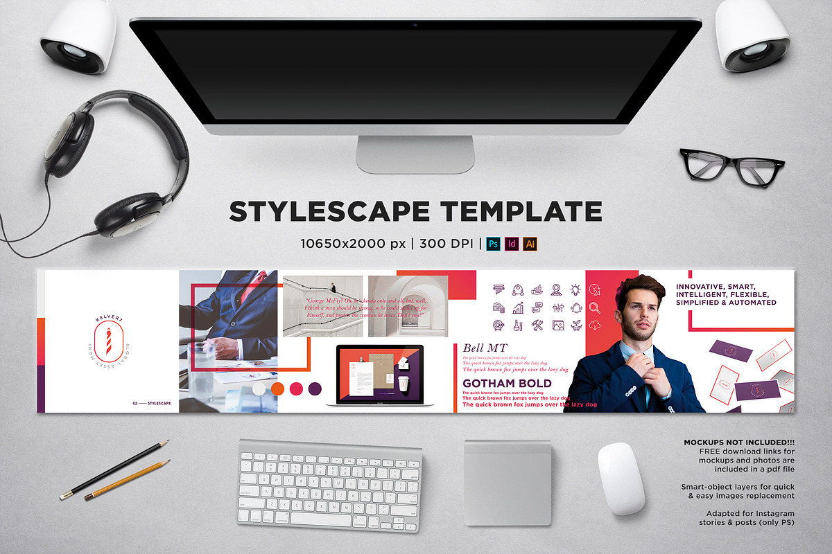 Stylescape / Moodboard Template 02 in Branding Mockups - product preview 8