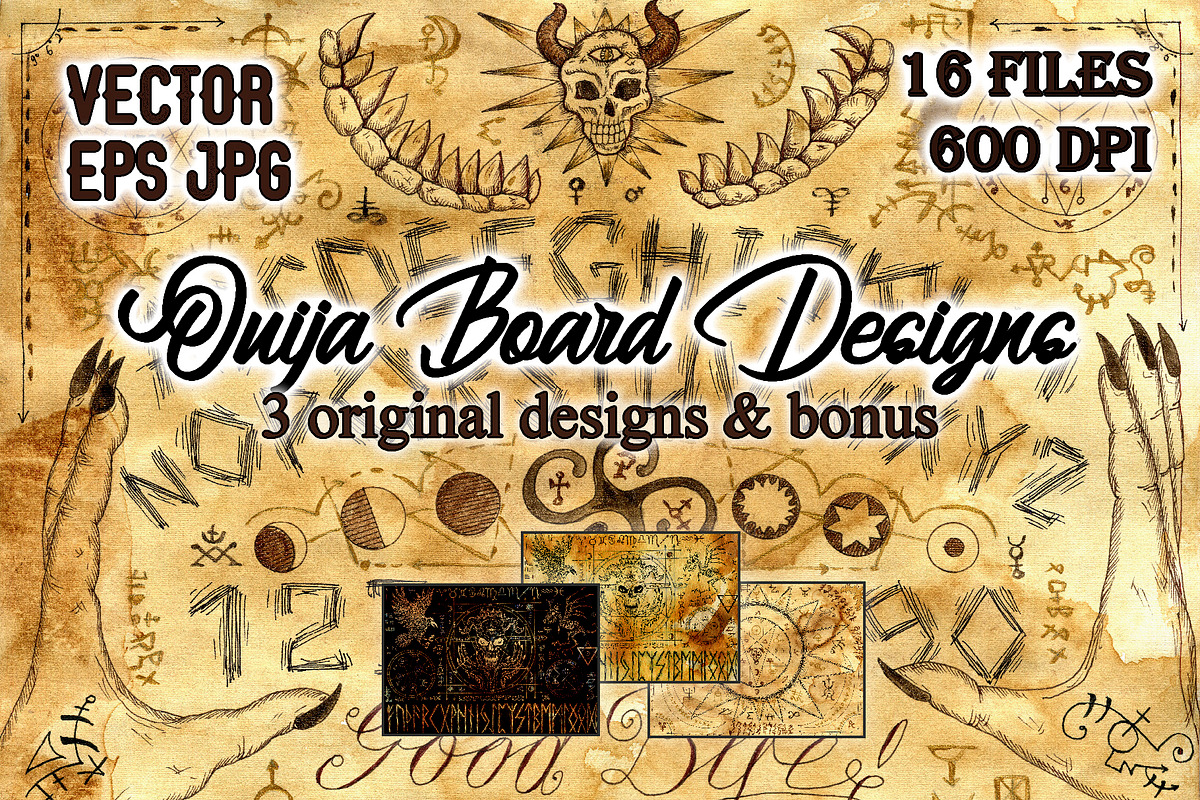 Ouija spiritual board designs in Illustrations - product preview 8