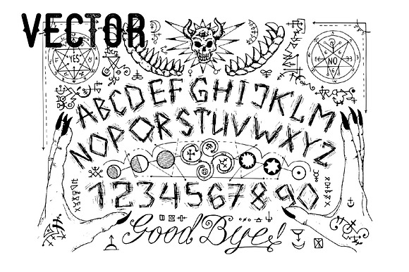 Ouija spiritual board designs in Illustrations - product preview 3