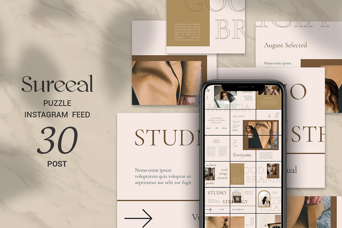 Sureeal Puzzle Instagram Feed in Instagram Templates - product preview 8