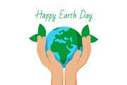 Happy earth day with human hands