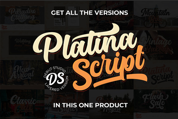 Platina Script // Layered Version in Script Fonts - product preview 2