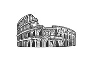 Coliseum sketch vector illustration
