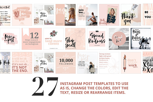 Canva Template Bundle Blush Tones in Instagram Templates - product preview 3