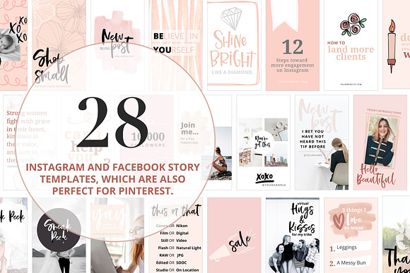 Canva Template Bundle Blush Tones in Instagram Templates - product preview 4