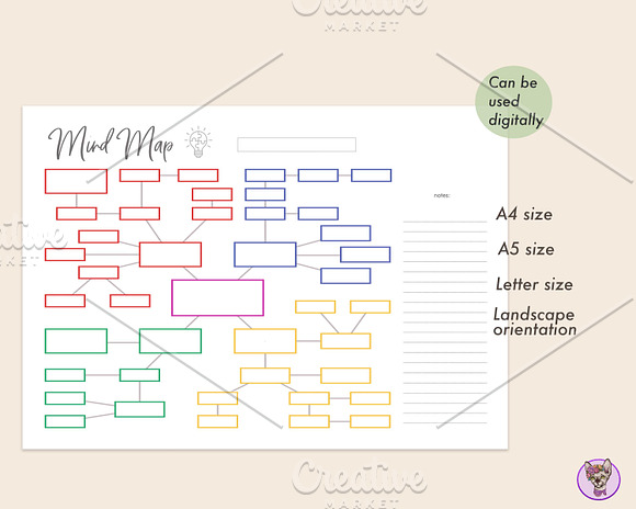 Mind Map in Stationery Templates - product preview 1