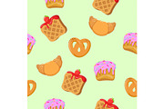 Seamless Pattern with Croissants