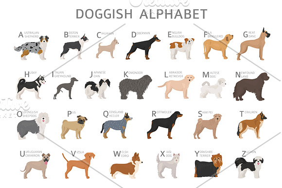 Doggish alphabet posters in Illustrations - product preview 2