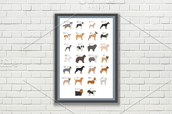 Doggish alphabet posters in Illustrations - product preview 3