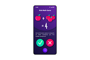 Maths for kids smartphone interface
