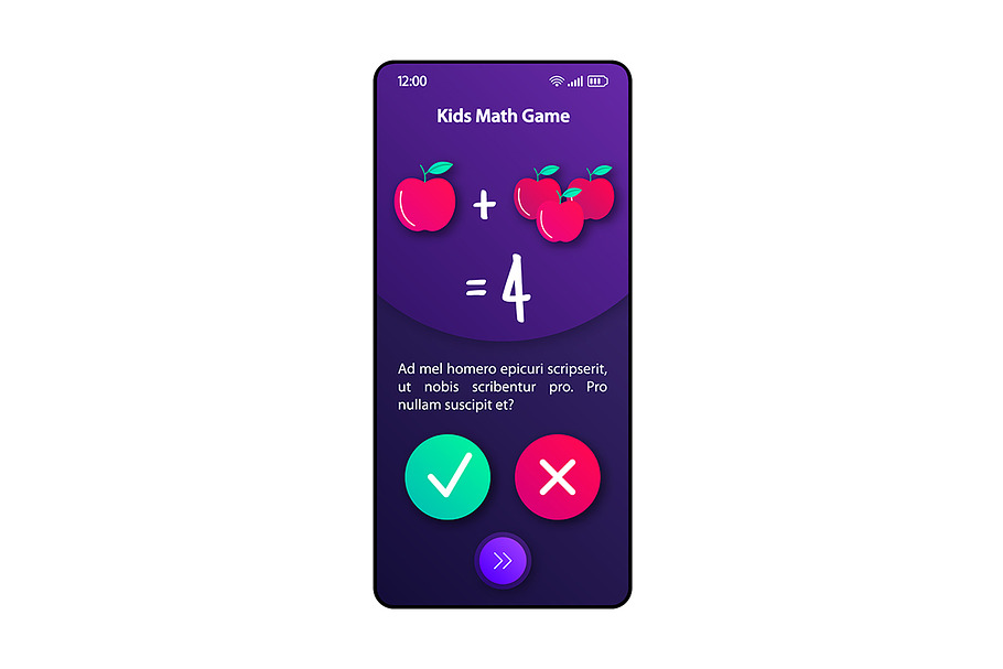 Maths for kids smartphone interface in Mobile & Web Mockups - product preview 8