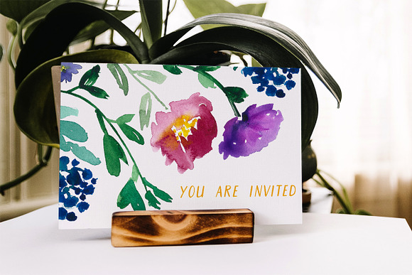 Floral invitation card in Card Templates - product preview 2