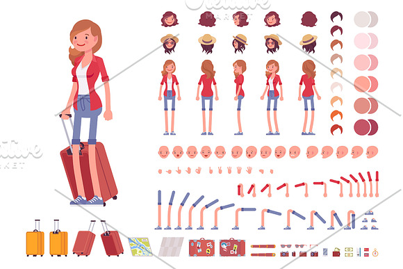 Teenager Characters Creation Kit in Illustrations - product preview 22