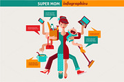 Super Mom - multitasking woman