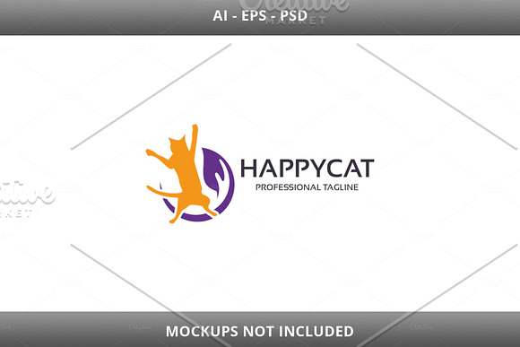 Happy Cat Pet Shop Logo in Logo Templates - product preview 3