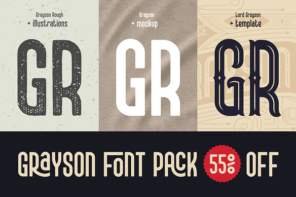 Grayson Font Pack. 55% OFF!