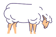 White sheep side view ilustration