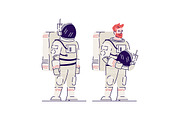 Male cosmonaut with helmet