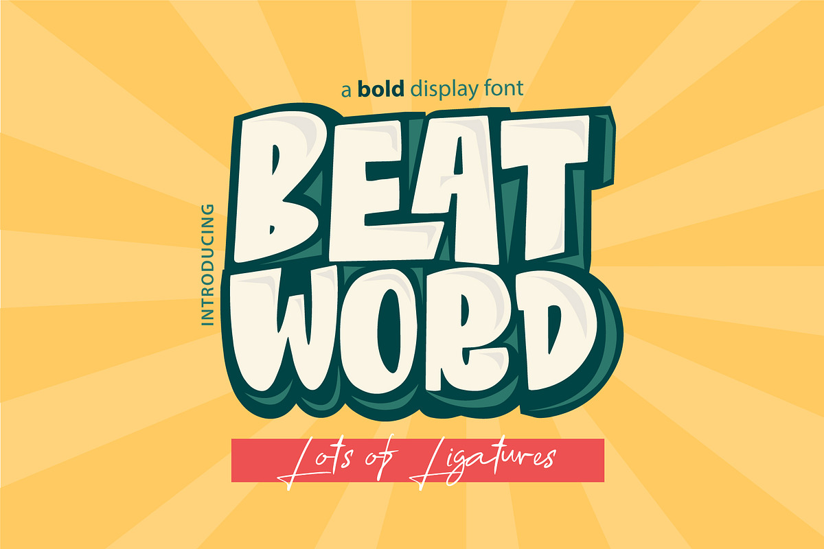 Beat Word | A BOLD fun Display in Display Fonts - product preview 8