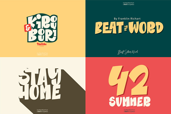 Beat Word | A BOLD fun Display in Display Fonts - product preview 2