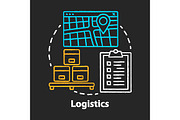 Logistics & distribution chalk icon
