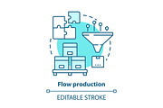 Flow production blue concept icon