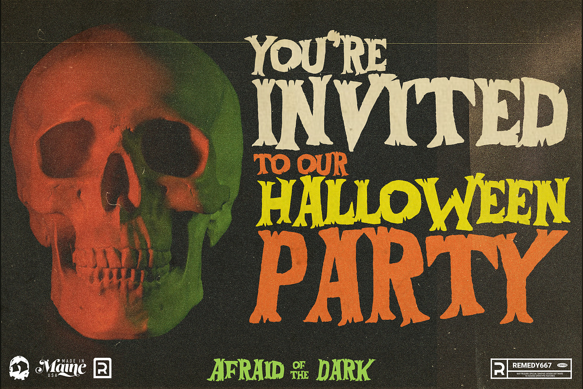 Afraid of the Dark in Display Fonts - product preview 8